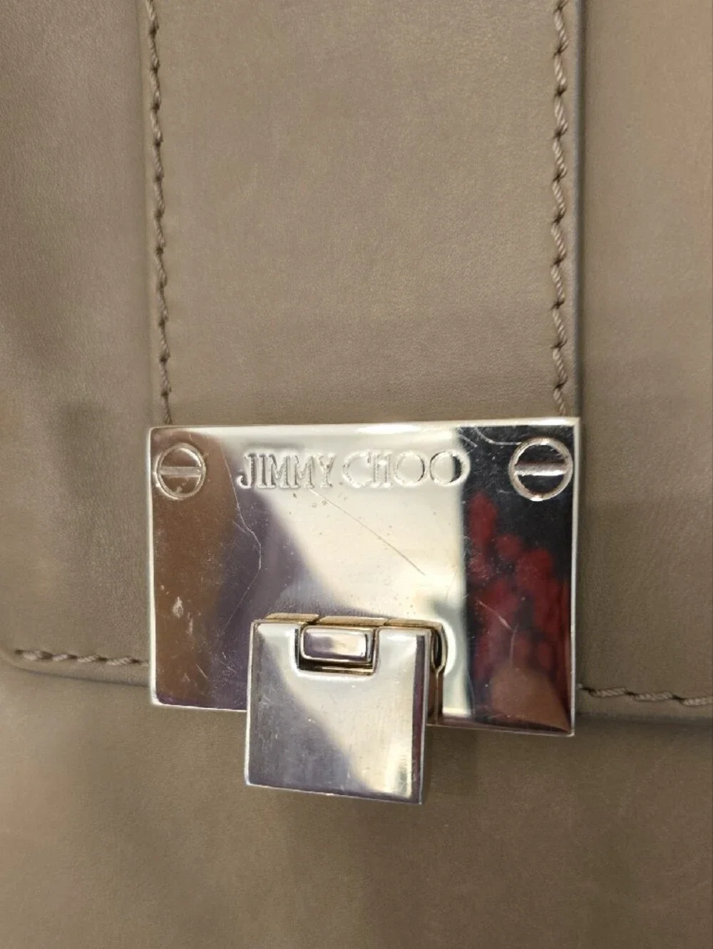 Jimmy Choo Tan Leather Satchel with Gold Hardware